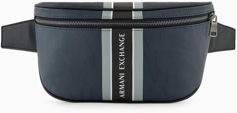 A | X ARMANI EXCHANGE Men's All Over Logo Waist Bag, Black/Black-Black/Black, One Size in Saudi Arabia
