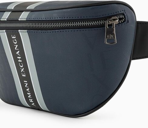 A | X ARMANI EXCHANGE Men's All Over Logo Waist Bag, Black/Black-Black/Black, One Size in Saudi Arabia