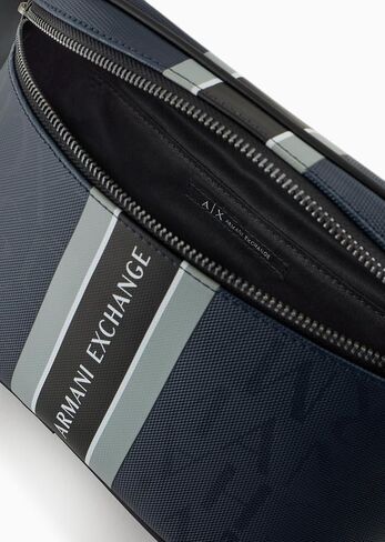 A | X ARMANI EXCHANGE Men's All Over Logo Waist Bag, Black/Black-Black/Black, One Size in Saudi Arabia