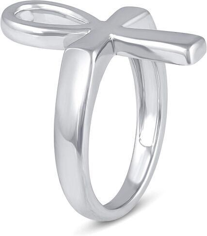 Egyptian Ankh Cross Eternity Ring in 925 Sterling Silver in Saudi Arabia