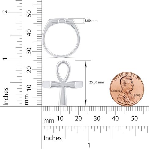 Egyptian Ankh Cross Eternity Ring in 925 Sterling Silver in Saudi Arabia