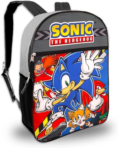 سونيك The Hedgehog Backpack مع مجموعة صندوق الغداء - حزمة مع حقيبة كتب 16 بوصة ، وصندوق غداء Sonic ، والملصقات ، والمزيد in Saudi Arabia