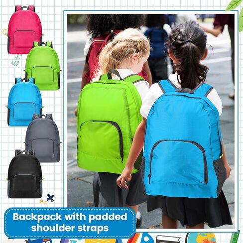 Jexine 80 Pcs Backpack Bulk 17 Inch Foldable Backpack 5 Assorted Colors Lightweight Back Pack for Outdoor Travel Zippered Book Bags in Saudi Arabia
