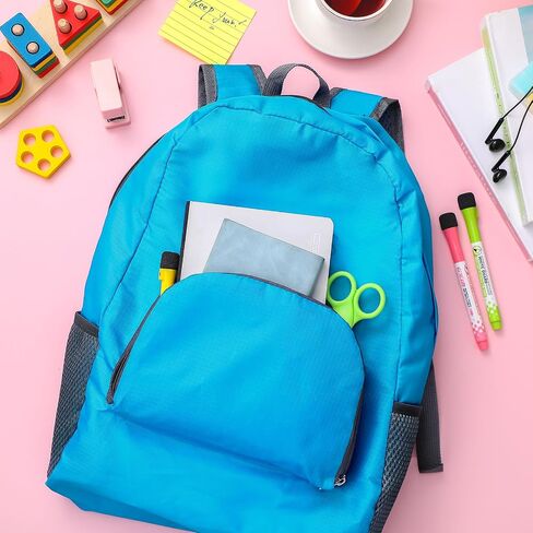 Jexine 80 Pcs Backpack Bulk 17 Inch Foldable Backpack 5 Assorted Colors Lightweight Back Pack for Outdoor Travel Zippered Book Bags in Saudi Arabia