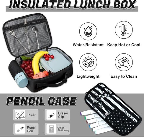 Fishing Backpack Set for Boys, Kids Camo Fish Backpack for School with Lunch Box and Pencil Case Coin Purse, School Bookbag for Boys in Kuwait