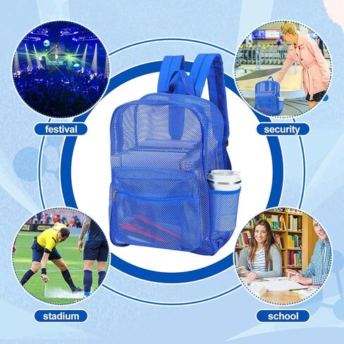 24 Pack Mesh Backpack bulk for School Heavy Duty See Through Mesh Bookbags for Girls Boys Adults Students Beach (Classic Colors) in Kuwait
