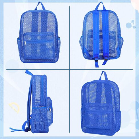 24 Pack Mesh Backpack bulk for School Heavy Duty See Through Mesh Bookbags for Girls Boys Adults Students Beach (Classic Colors) in Kuwait