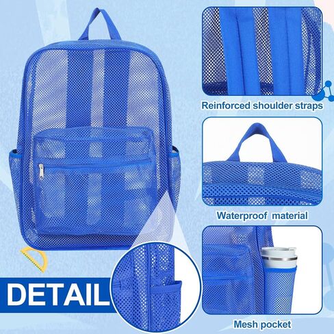 24 Pack Mesh Backpack bulk for School Heavy Duty See Through Mesh Bookbags for Girls Boys Adults Students Beach (Classic Colors) in Kuwait