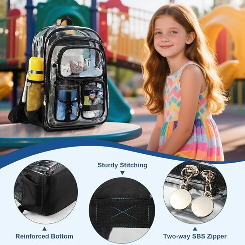 حقيبة ظهر شفافة للأولاد، مجموعة حقائب كتب شفافة على شكل ديناصور مع ملحقات دبابيس لطيفة، حقيبة كتب شفافة شديدة التحمل بطبقة مزدوجة in Kuwait