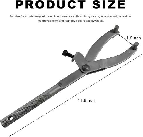 Adjustable Locking Spanner Wrench, Magneto Fly Wheel Clutch Hub Rotor Sprockets Wrench Holder, Flywheel Puller Fan Clutch Removal Tool for Scooter Motorcycle Accessories in Saudi Arabia