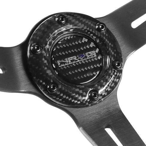 NRG Innovations NRG-ST-010MC-CF عجلة قيادة من ألياف الكربون 350 مم 1.5 بوصة طبق عميق مع محور مركزي نيوكروم in Saudi Arabia