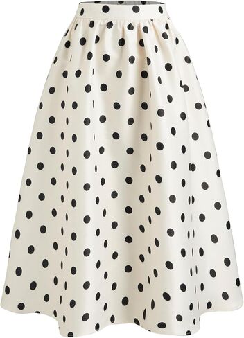 CIDER Womens Maxi Skirts Polka Dot A Line Elastic Waisted Elegant Vintage Outfits in Saudi Arabia