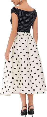 CIDER Womens Maxi Skirts Polka Dot A Line Elastic Waisted Elegant Vintage Outfits in Saudi Arabia