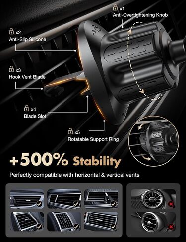 GPS Car Mount for Garmin GPS, Sturdy Air Vent GPS Holder for Car Upgraded Metal Hook Compatible with Garmin Nuvi Dezl DriveSmart StreetPilot RV in Saudi Arabia
