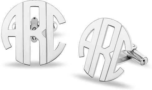 LeCalla Personalized Customized Men's Initial Name Monogram Cufflinks in Saudi Arabia