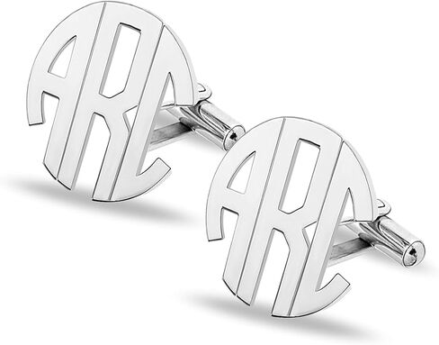 LeCalla Personalized Customized Men's Initial Name Monogram Cufflinks in Saudi Arabia