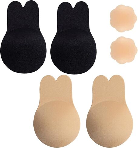 Summer Bunny Ears Breast Lift Stickers Thin Breathable Anti-Exposure Lifting Nipple Stickers Suitable for Backless Dresses with Small Nipple Stickers (A&B Cup) in Saudi Arabia