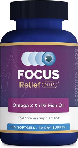 Focus Relief Plus Dry Eye Formula (90 ct. 30 Day Supply) Dry Eye Omega 3 Supplement - Dry Eye Relief Supplement -Omega 3 Fish Oil for Dry Eye in Kuwait