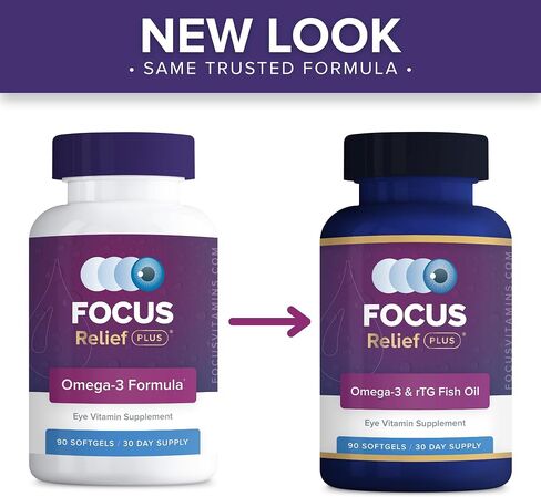 Focus Relief Plus Dry Eye Formula (90 ct. 30 Day Supply) Dry Eye Omega 3 Supplement - Dry Eye Relief Supplement -Omega 3 Fish Oil for Dry Eye in Kuwait
