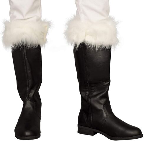 Costume Agent Black Santa Claus Costume Boots - Classic Style Christmas Boots for Men & Women - Perfect for Holiday Events & Festive Cosplay Events in Saudi Arabia