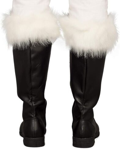 Costume Agent Black Santa Claus Costume Boots - Classic Style Christmas Boots for Men & Women - Perfect for Holiday Events & Festive Cosplay Events in Saudi Arabia