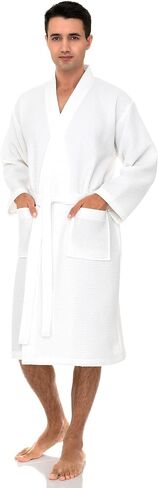 رداء حمام رجالي من TowelSelections، رداء حمام كيمونو سبا خفيف الوزن، صغير/متوسط، مسحوق أزرق in Kuwait