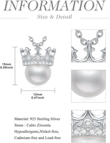 WINNICACA فراشة اللؤلؤ قلادة 925 الفضة الاسترليني المياه العذبة الأبيض اللؤلؤ قلادة مكعب زركونيا مجوهرات الزفاف الذكرى هدايا عيد ميلاد للنساء أمي شقيقة in Kuwait