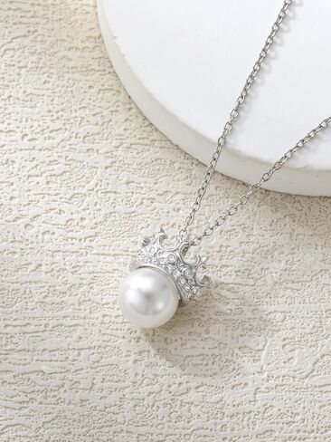 WINNICACA فراشة اللؤلؤ قلادة 925 الفضة الاسترليني المياه العذبة الأبيض اللؤلؤ قلادة مكعب زركونيا مجوهرات الزفاف الذكرى هدايا عيد ميلاد للنساء أمي شقيقة in Kuwait
