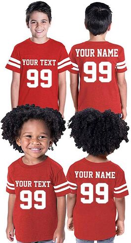 CrazyDaisyworld تخصيص Toddler Youth Football Jersey | مخصصة مخصصة للفريق مخصص 2 جوانب | جيرسي جولة in Kuwait