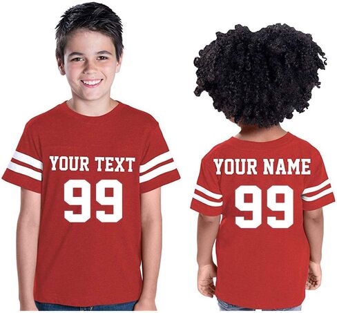 CrazyDaisyworld تخصيص Toddler Youth Football Jersey | مخصصة مخصصة للفريق مخصص 2 جوانب | جيرسي جولة in Kuwait