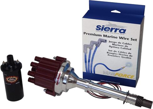 Sierra International 18-5480 مجموعة تحويل الاشتعال كاملة لمحركات GM SB و BB مع ارتفاع سطح السفينة القياسي ، الأبيض in Saudi Arabia