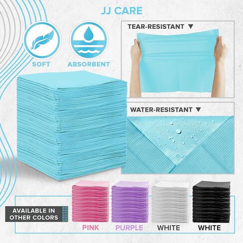 JJ CARE Dental Bibs [Pack of 500] - 13" x 18" Purple Dental Bibs, 3 Ply Waterproof Dentist Bibs, Dental Bibs Disposable for Eyelash Extension, Patient Bibs for Nail Art, Dental Napkins for Piercing in Kuwait