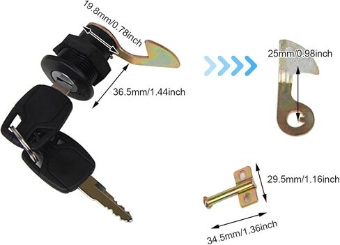 Aluminum Plastic Scooter Storage Trunk Lock Replacement Key Lock Box Motorcycle Trunk Latch with Hooks & Bonus Lock Plate in Saudi Arabia