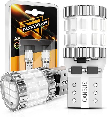 Auxbeam تم ترقيته 194 مصابيح LED بيضاء 10 أجهزة كمبيوتر ، 400 ٪ أكثر إشراقا خطأ canbus الخالية من 168 2825 T10 W5W مصابيح LED لأضواء لوحة الترخيص ضوء القبة الخريطة ، 30-SMD in Kuwait