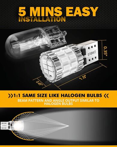 Auxbeam تم ترقيته 194 مصابيح LED بيضاء 10 أجهزة كمبيوتر ، 400 ٪ أكثر إشراقا خطأ canbus الخالية من 168 2825 T10 W5W مصابيح LED لأضواء لوحة الترخيص ضوء القبة الخريطة ، 30-SMD in Kuwait