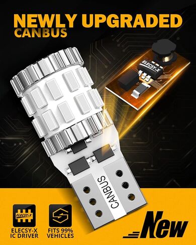 Auxbeam تم ترقيته 194 مصابيح LED بيضاء 10 أجهزة كمبيوتر ، 400 ٪ أكثر إشراقا خطأ canbus الخالية من 168 2825 T10 W5W مصابيح LED لأضواء لوحة الترخيص ضوء القبة الخريطة ، 30-SMD in Kuwait