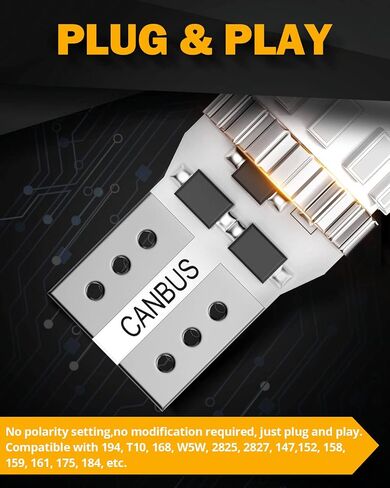 Auxbeam تم ترقيته 194 مصابيح LED بيضاء 10 أجهزة كمبيوتر ، 400 ٪ أكثر إشراقا خطأ canbus الخالية من 168 2825 T10 W5W مصابيح LED لأضواء لوحة الترخيص ضوء القبة الخريطة ، 30-SMD in Kuwait