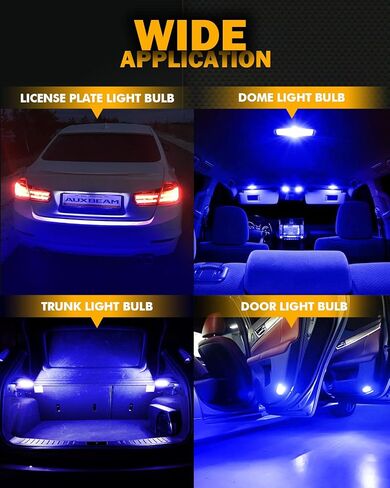 Auxbeam تم ترقيته 194 مصابيح LED بيضاء 10 أجهزة كمبيوتر ، 400 ٪ أكثر إشراقا خطأ canbus الخالية من 168 2825 T10 W5W مصابيح LED لأضواء لوحة الترخيص ضوء القبة الخريطة ، 30-SMD in Kuwait