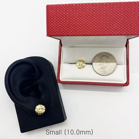 للجنسين 14K صلبة من الذهب المطلي بالنحاس النحاس Cookie Round Circle Stud أقراط أقراط 10 مم/12 مم/14 ملم للرجال ، النساء in Saudi Arabia