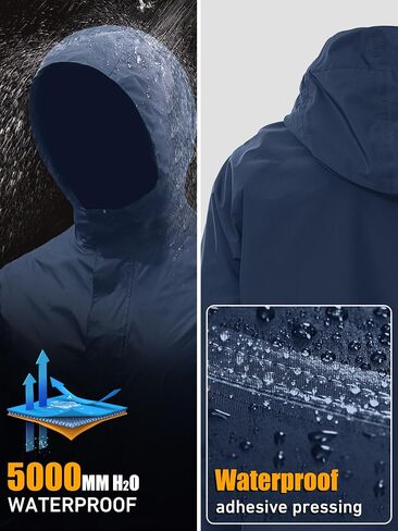 سترة المطر المقاومة للماء للرجال ، معدات المطر خفيفة الوزن ، معطف واق من الغولف المعبأة مع غطاء محرك السيارة ، مناسب للسفر ، صيد الأسماك in Kuwait