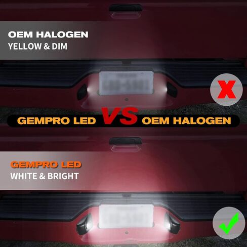 Gempro LED License Plate Light Assembly Lamp Replacement Compatible with Tundra 2014-2021, Tacoma 2016-2021 Pickup Truck, 6500K White in Saudi Arabia