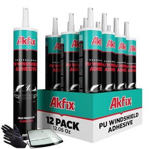 Akfix Urethane Windshield Adhesive Black (2x10.1 fl.oz.) - Fast Curing Car Window Sealant, High Bond Strength Auto Glass Sealant | 2 Pack in Kuwait