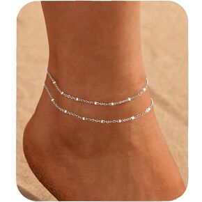 Nanafast Ankle Bracelets for Women, 14k Gold Plated Ankle Bracelet for Women, Waterproof Dainty Anklets, Adjustable Beach Jewelry in Kuwait