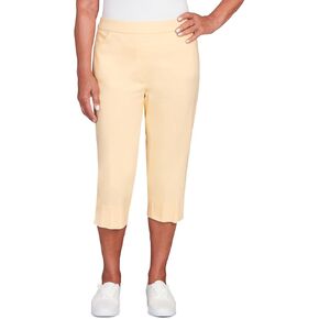 Alfred Dunner Women's Classics Neutrals Flat Front Split Hem Allure Clamdigger Pant in Kuwait