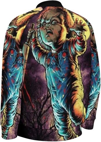 Zhangxm Men Long Sleeve Chucky 3D Horror Print Stack in Saudi Arabia