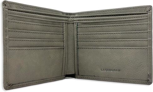 Lasergram Faux Leather Bi-Fold Wallet ، سمك السلور ، نقش مخصص (رمادي) in Saudi Arabia