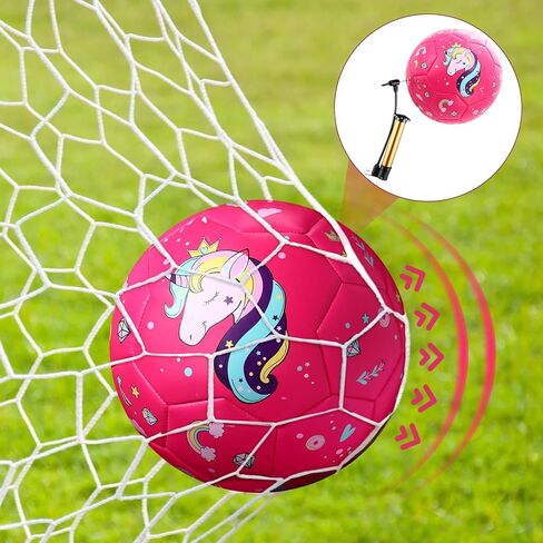Size 3 Soccer Ball for Boys Girls, Soccer Ball Gifts Set for Boys Girls with Pump and Drawstring Bag, Toys Gifts for Boys Girls(Unicorn,Colorful) in Saudi Arabia