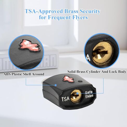 TSA Keyed Luggage Locks (6-Pack) - Brass Core Security for Suitcases, Backpacks, Gym Lockers & School Bags | Compact & Durable ABS w/Electroplated Rings in Saudi Arabia