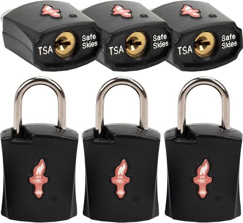 TSA Keyed Luggage Locks (6-Pack) - Brass Core Security for Suitcases, Backpacks, Gym Lockers & School Bags | Compact & Durable ABS w/Electroplated Rings in Saudi Arabia