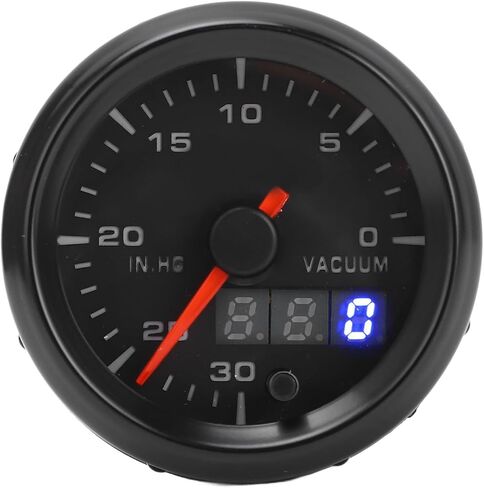 52mm Vacuum Gauge Digital Display Automotive Vacuum Meter Kit DC Pointer 0 to 30 IN.HG for All DC12V Vehicles in Saudi Arabia